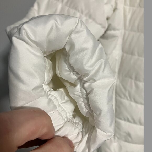 GAP White Cold Control Mid-Length Hooded Puffer Jacket Women's Size L - Picture 4 of 12